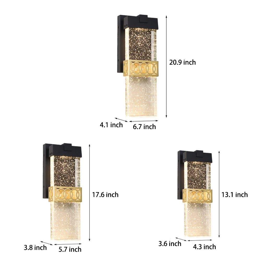 Bubbles Crystal LED Waterproof Black Simple Modern Outdoor Wall Lights-Lighom