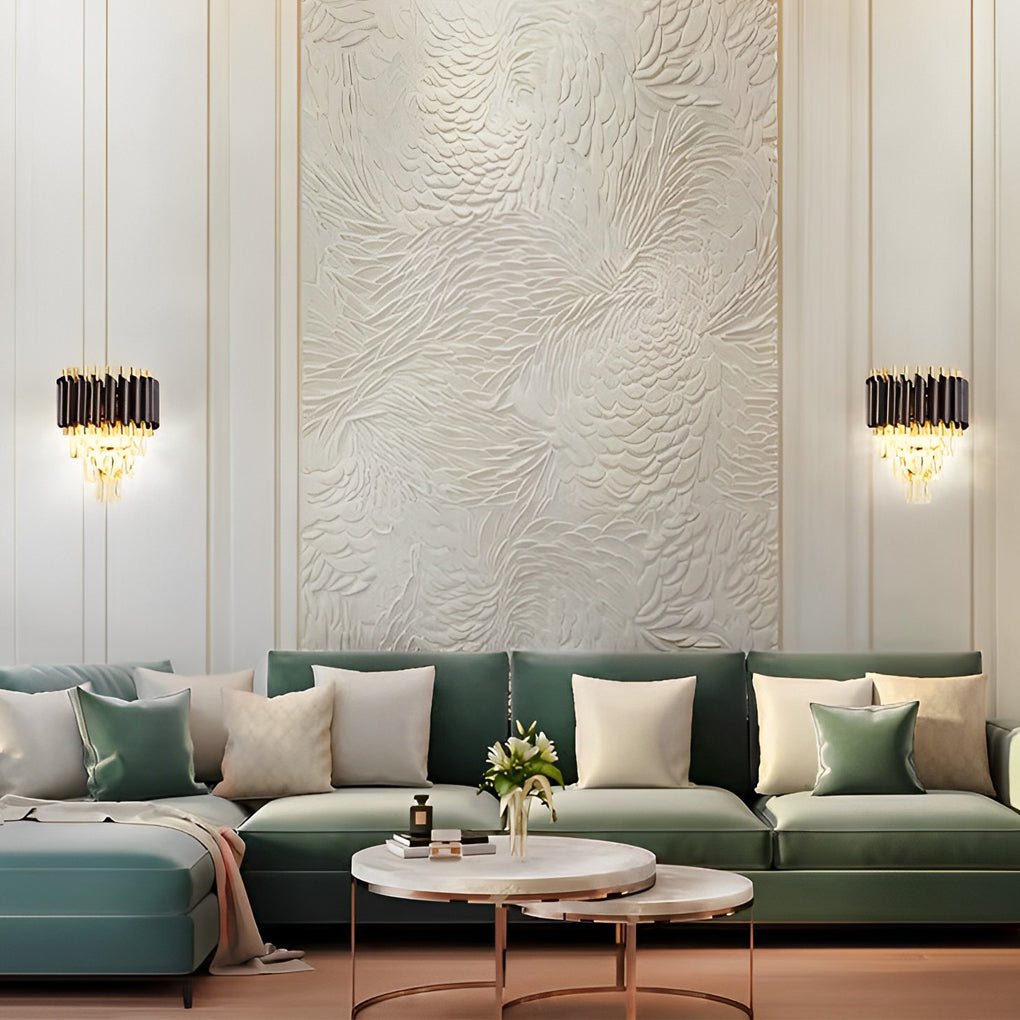 Creative Metal Crystal Glass LED Postmodern Wall Sconce Lighting-Lighom
