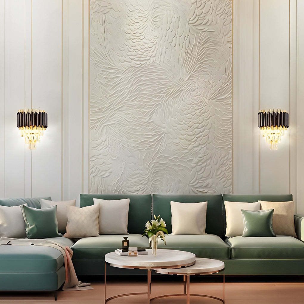 Creative Metal Crystal Glass LED Postmodern Wall Sconce Lighting-Lighom