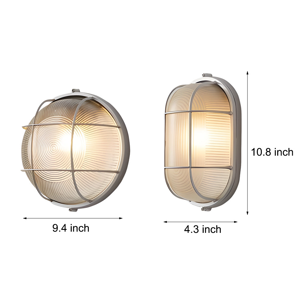 Retro Industrial Oval Outdoor Wall Lamp