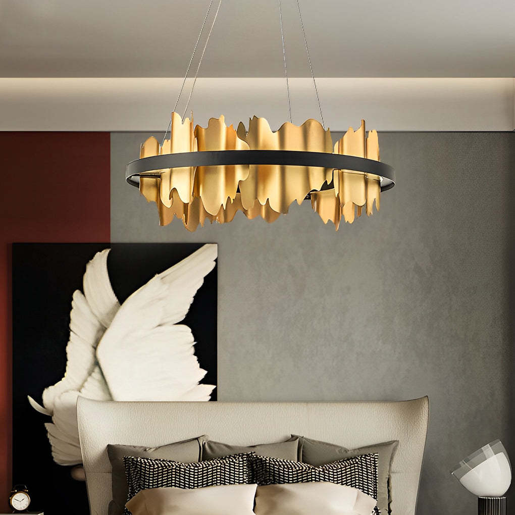 Circular Metal Dimmable LED Postmodern Chandelier