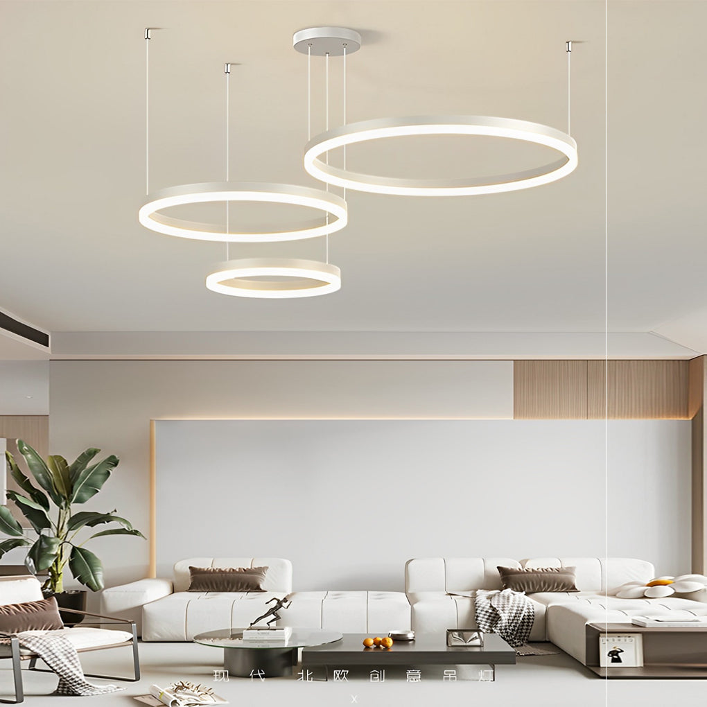 Circular Rings Dimmable LED Modern Chandelier
