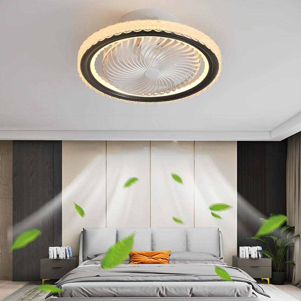 Round Mute Timing LED 3-Step Bladeless Fan