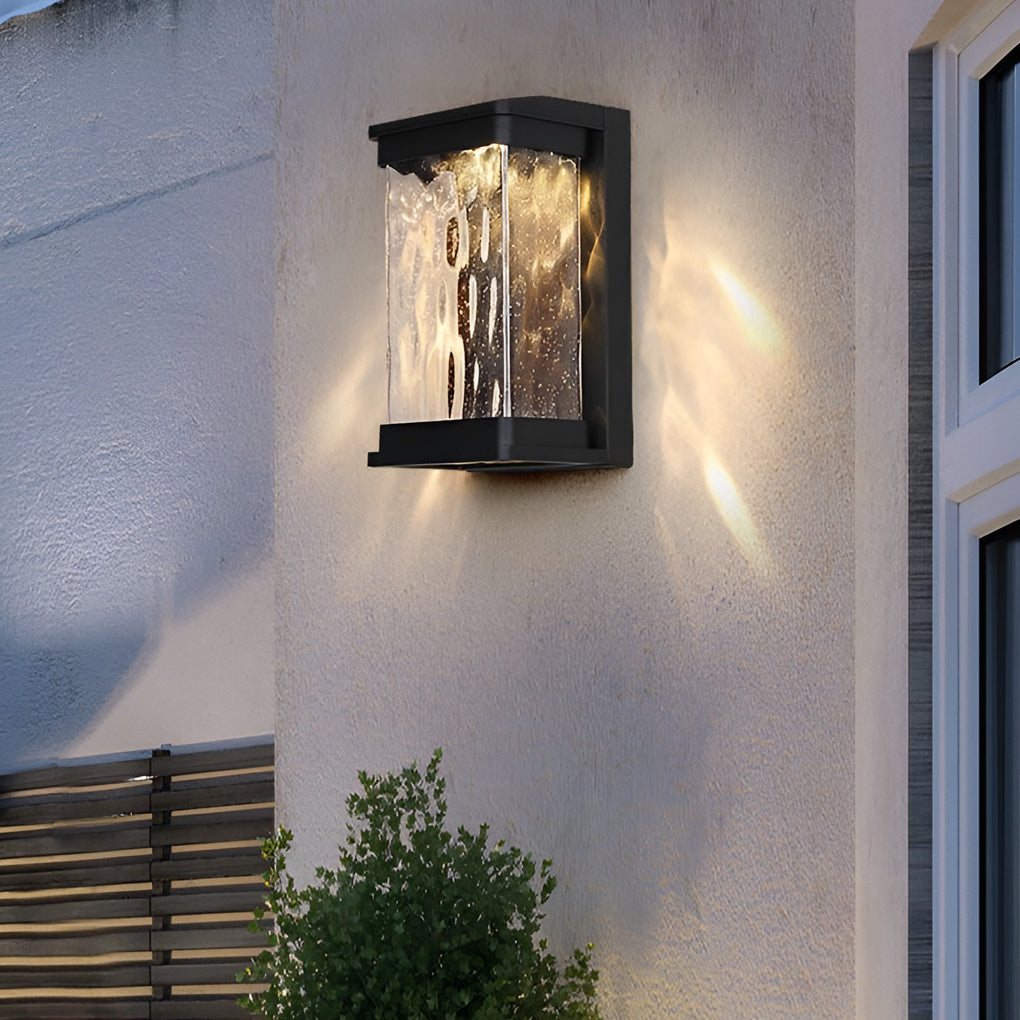 Waterproof Creative Glass LED Black Modern Outdoor Wall Sconce Lighting-Lighom