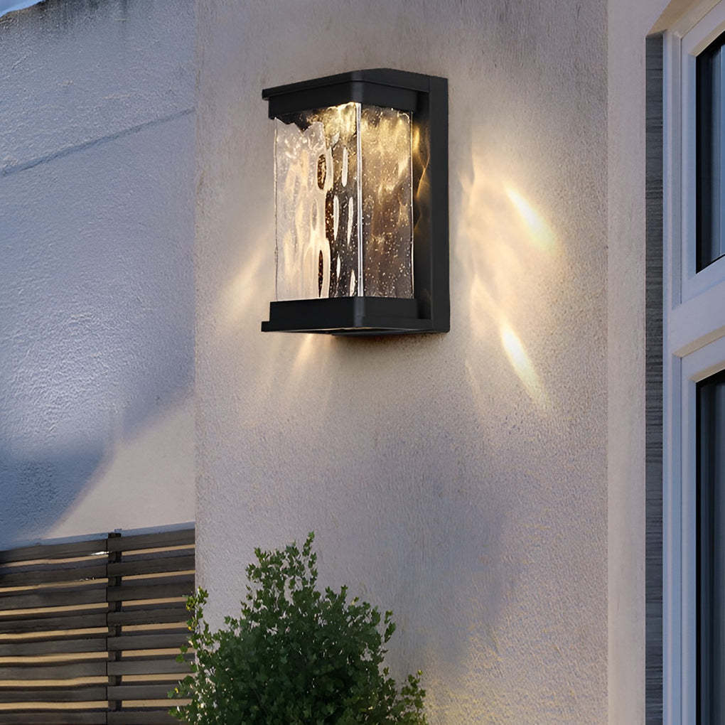 Waterproof Creative Glass LED Black Modern Outdoor Wall Sconce Lighting-Lighom