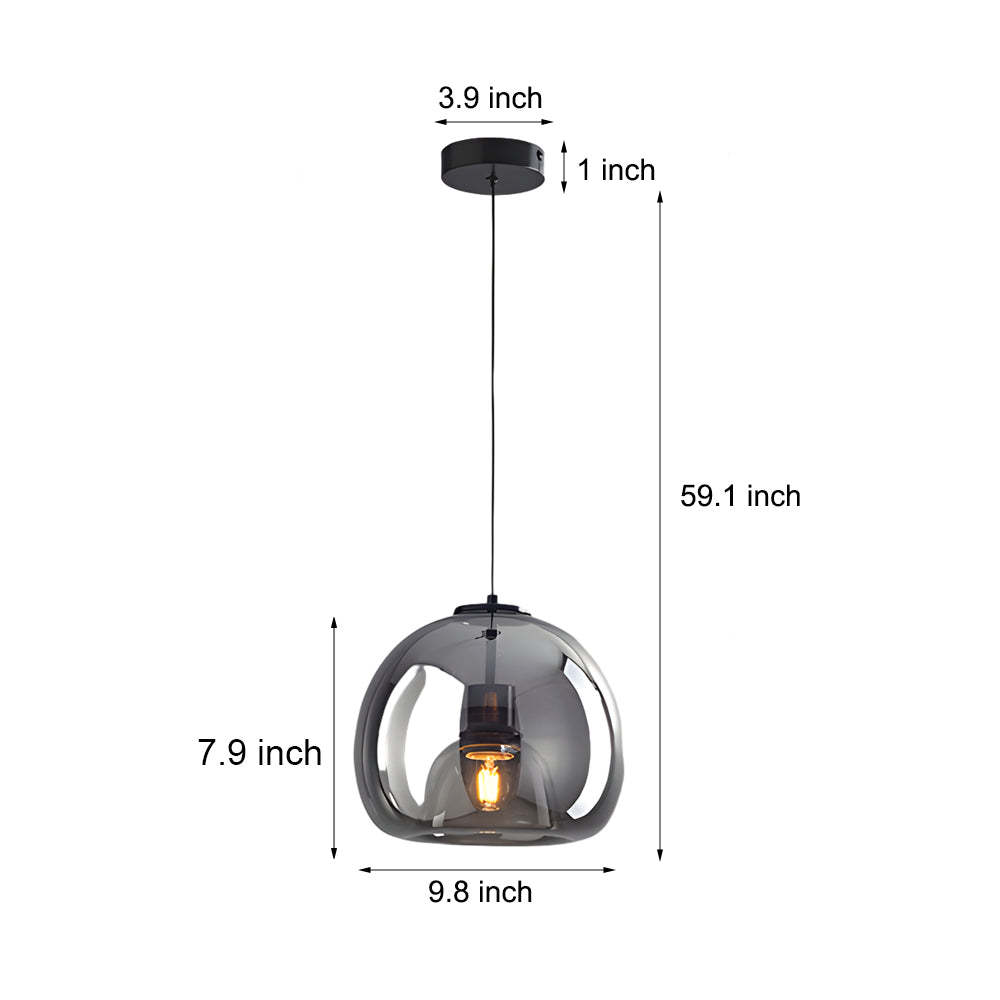 Glass Cognac Smoke Gray Nordic Pendant Light