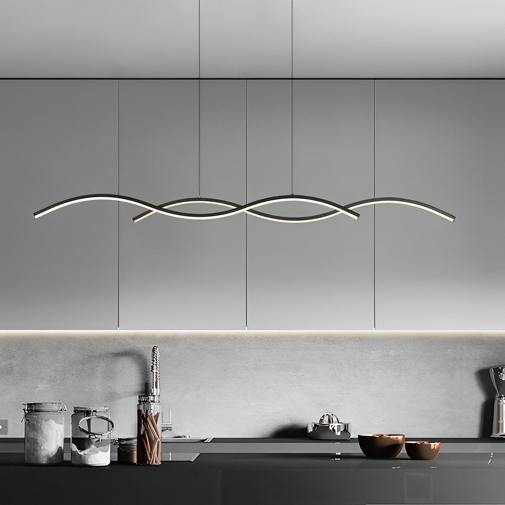 Wavy Minimalist LED Nordic Dining Room Pendant Chandelier