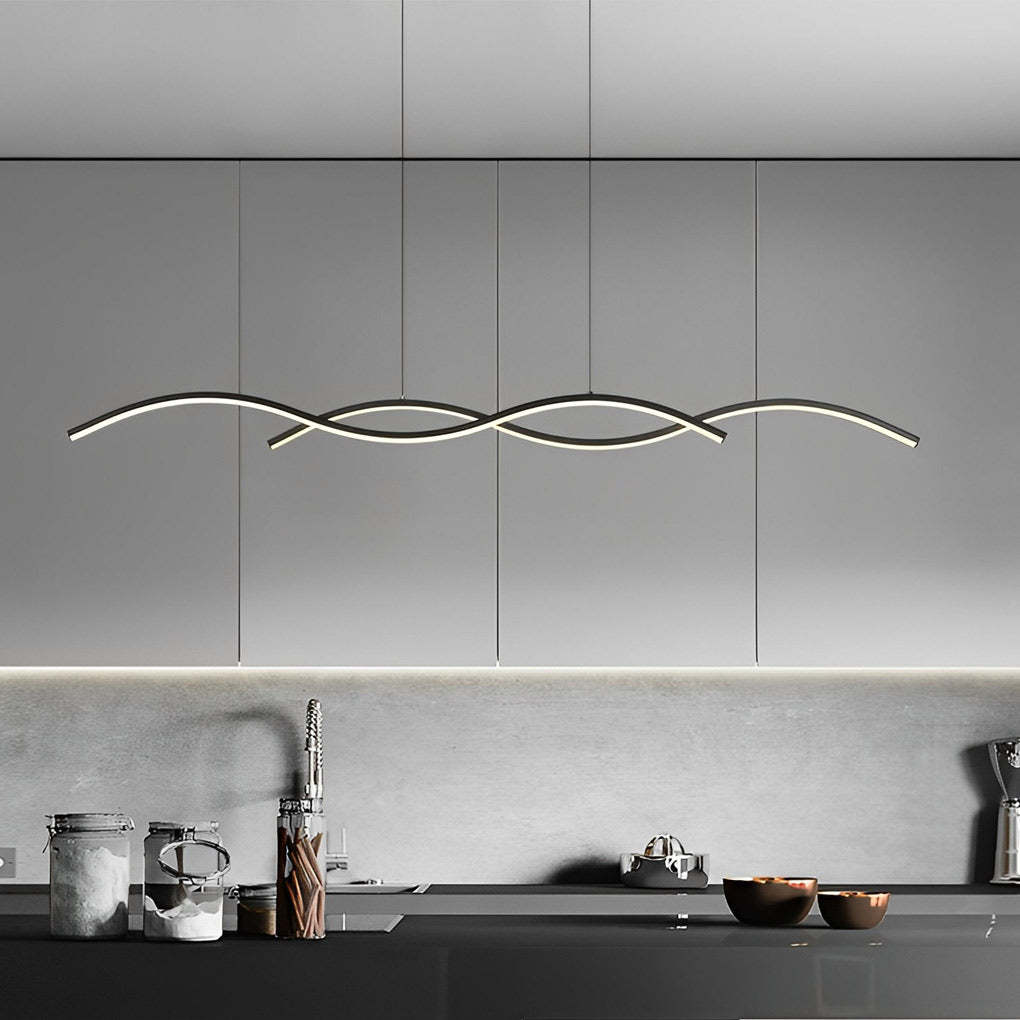 Wavy Minimalist LED Nordic Dining Room Pendant Chandelier