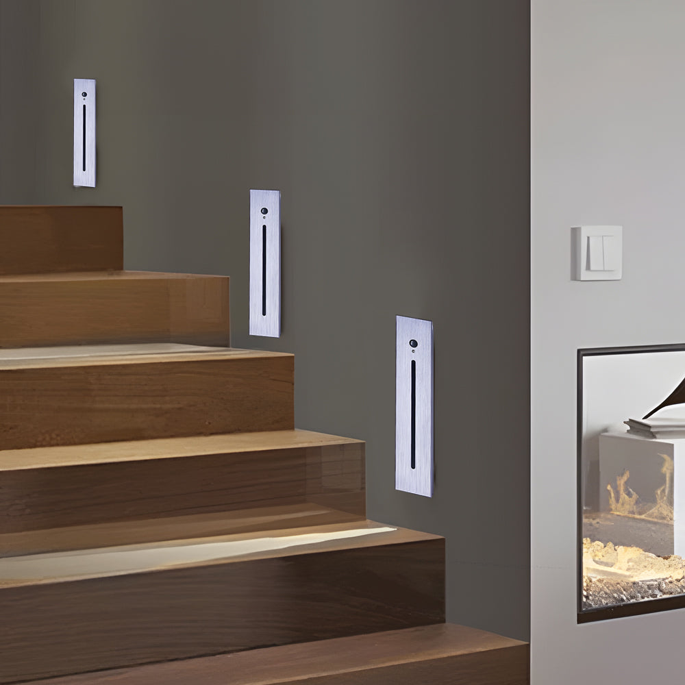 Vertical Motion Sensor LED Stair Light Wall Recessed Contemporary Lighting For Indoor and Outdoor Steps-Lighom