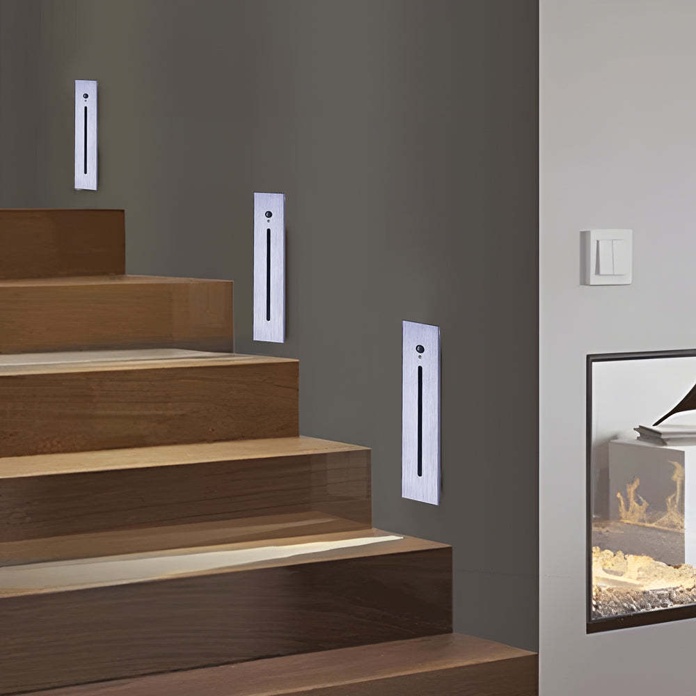 Vertical Motion Sensor LED Stair Light Wall Recessed Contemporary Lighting For Indoor and Outdoor Steps-Lighom