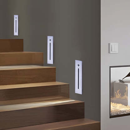 Vertical Motion Sensor LED Stair Light Wall Recessed Contemporary Lighting For Indoor and Outdoor Steps-Lighom