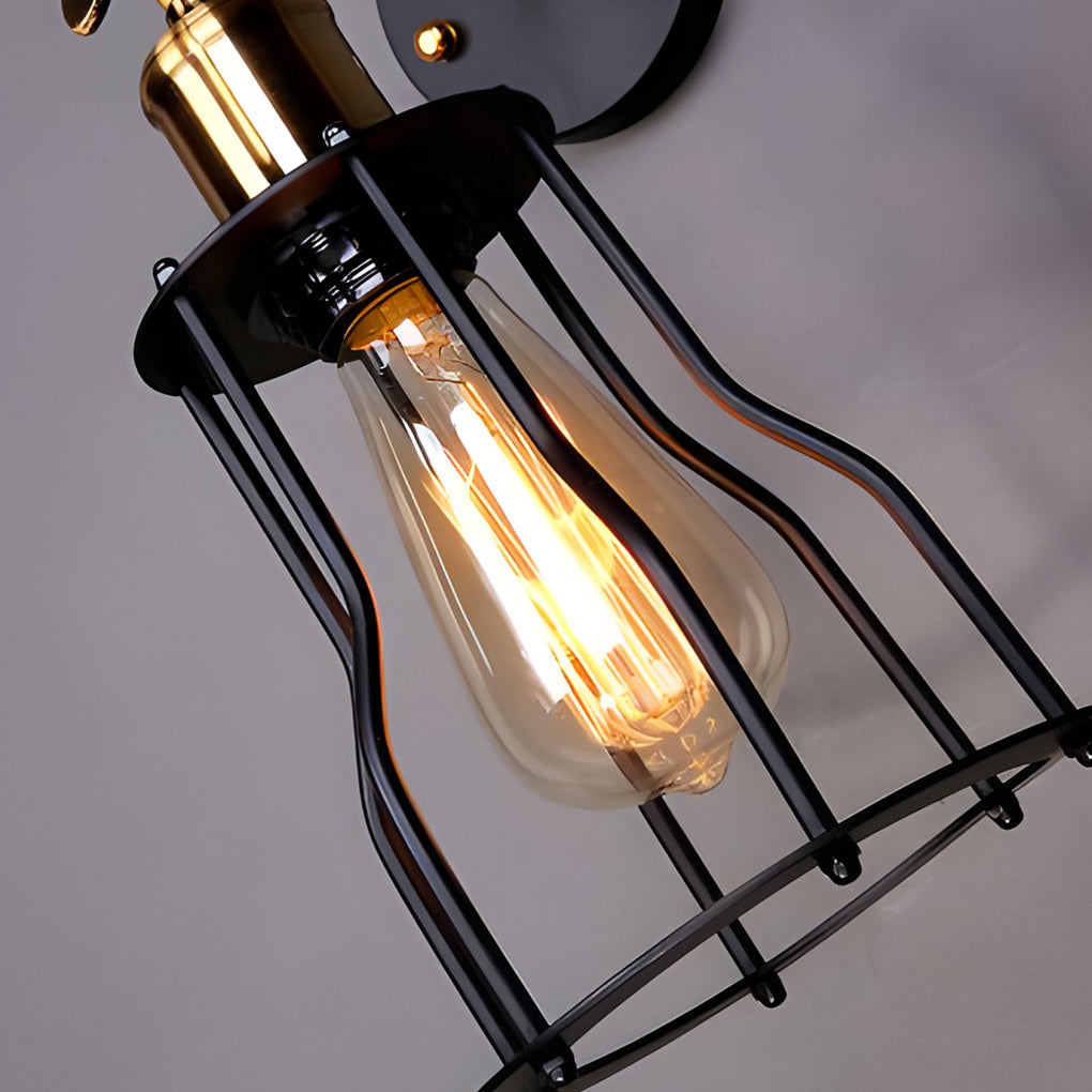 Adjustable Retro Iron E27 Waterproof Plug-In Wall Sconce
