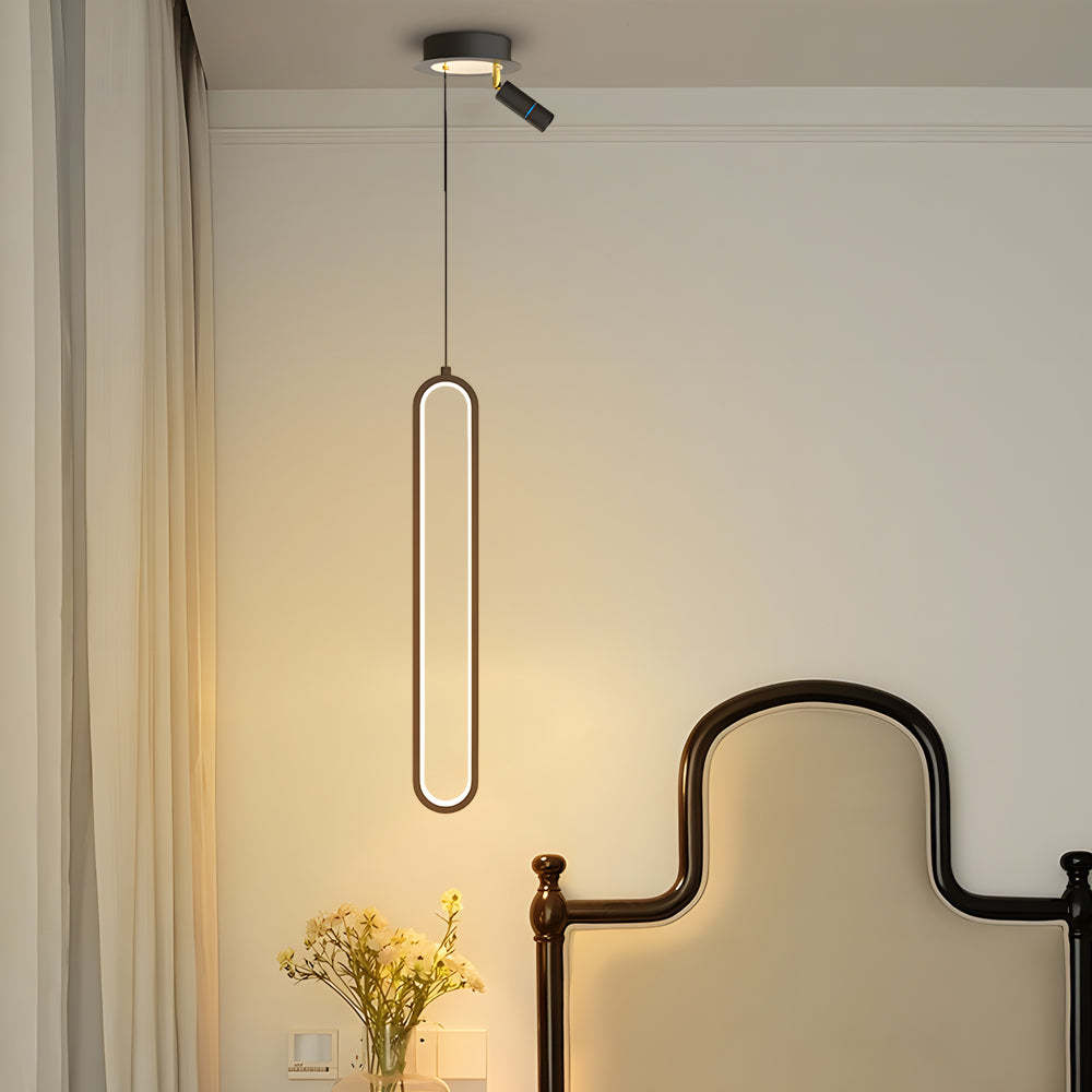 Oval Aluminum LED Dimmable Modern Pendant with Spotlights