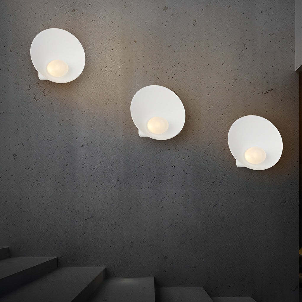 Round Creative Resin Glass White Nordic Decorative Wall Sconces Lighting-Lighom