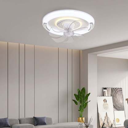 Minimalist Acrylic Round Smart LED Flush Mount Fan Light