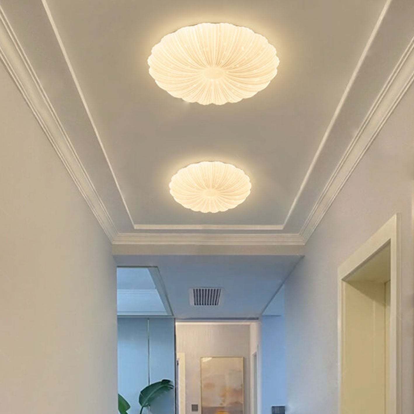 Minimalist Shell Acrylic Round LED Flush Mount Light