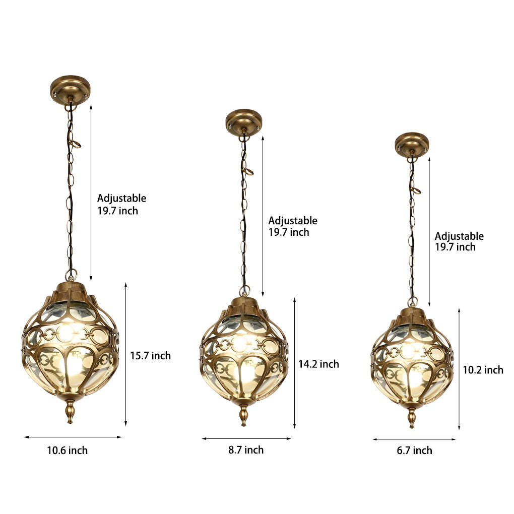 Waterproof Retro Aluminum Glass Ball American Style Outdoor Chandelier-Lighom