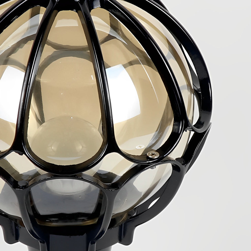 Vintage Outdoor Pier Mount Post Light with Glass Globe-Lighom