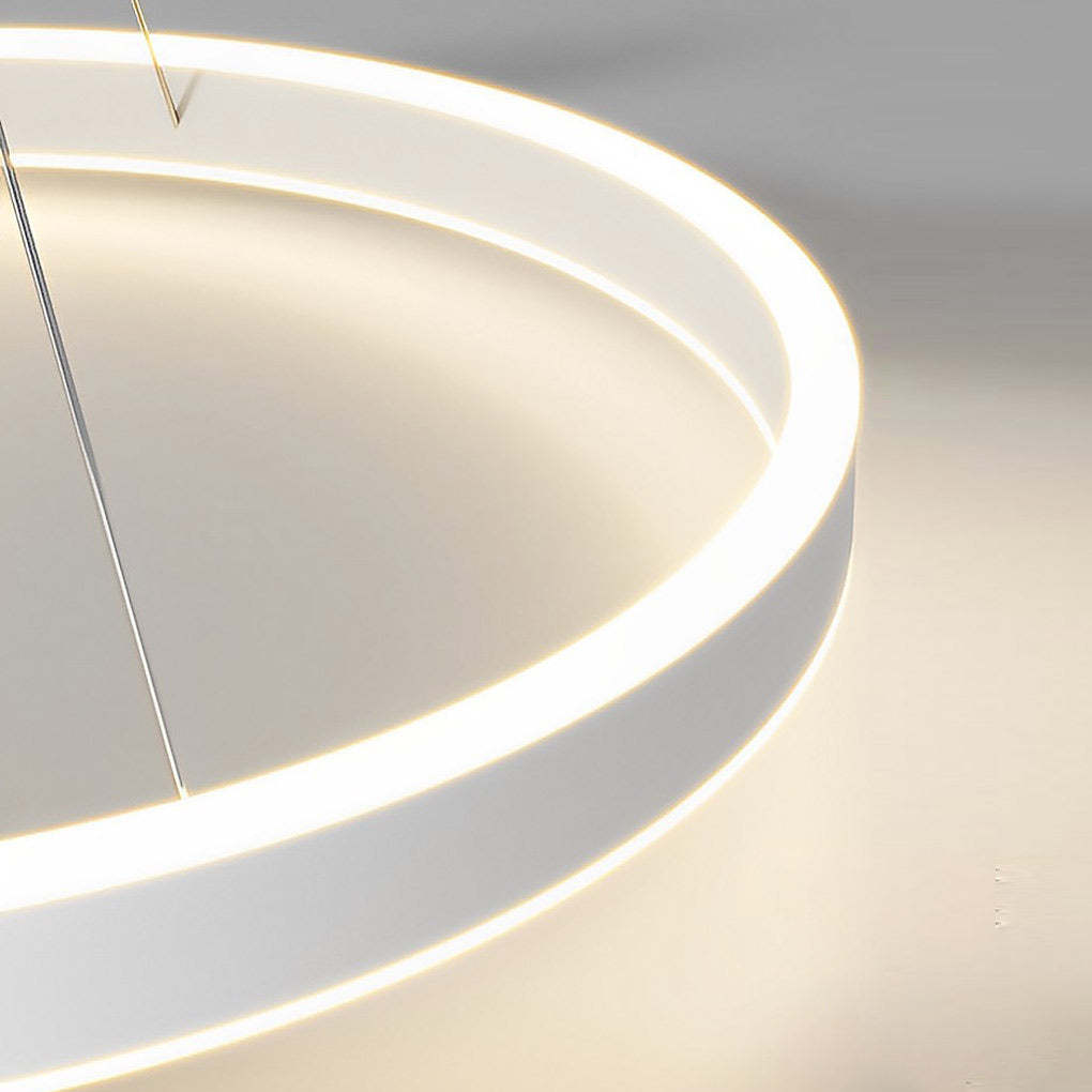 Rotating Ring Dimmable LED White Nordic Chandelier