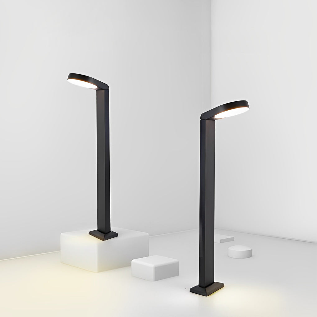 Minimalist Aluminum Waterproof LED Black Modern Lawn Lamp Outdoor Lights-Lighom