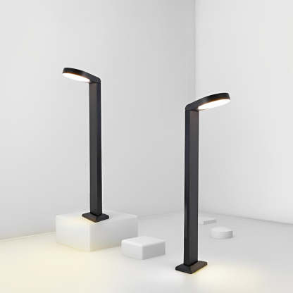 Minimalist Aluminum Waterproof LED Black Modern Lawn Lamp Outdoor Lights-Lighom