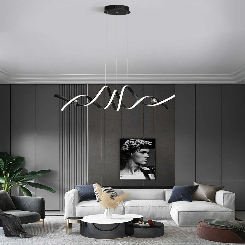 Wave Strip Twisted Dimmable LED Nordic Chandelier