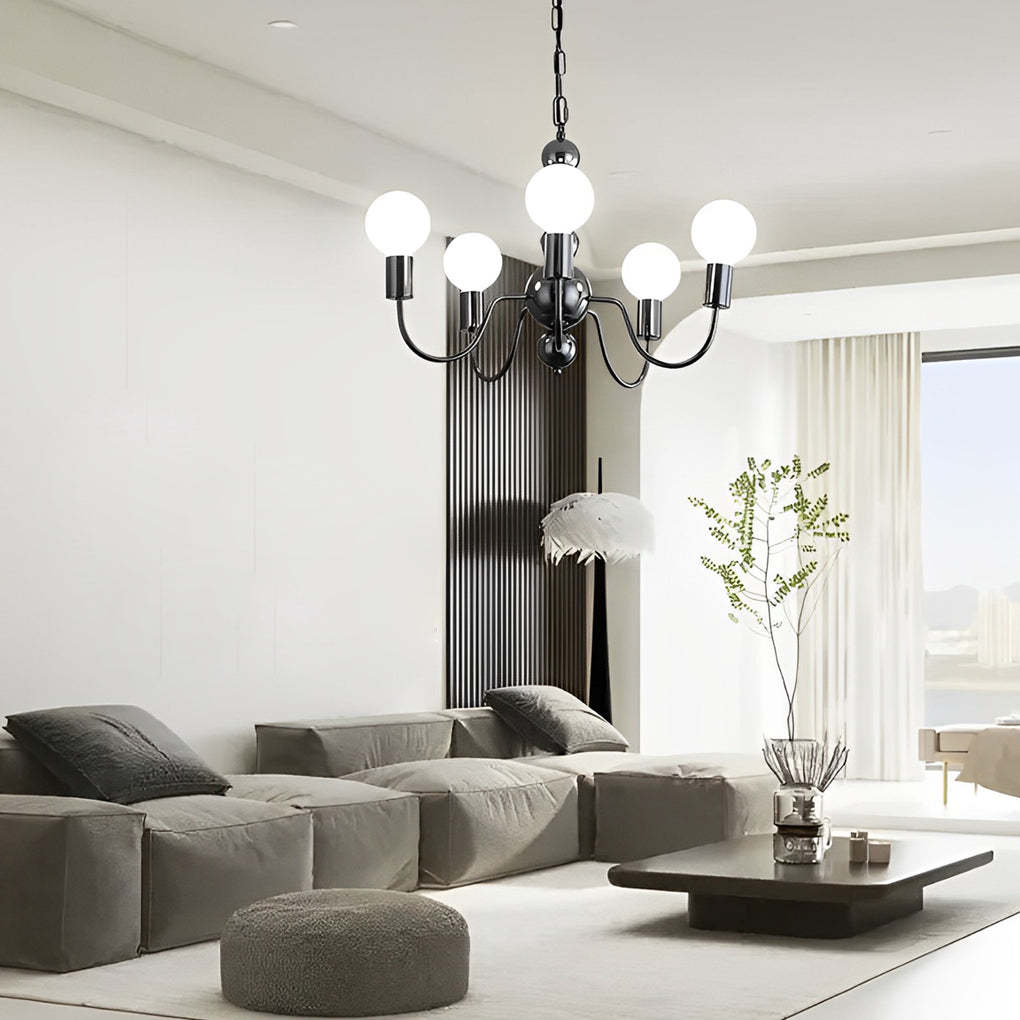 Iron Glass Ball Minimalist French Chandelier