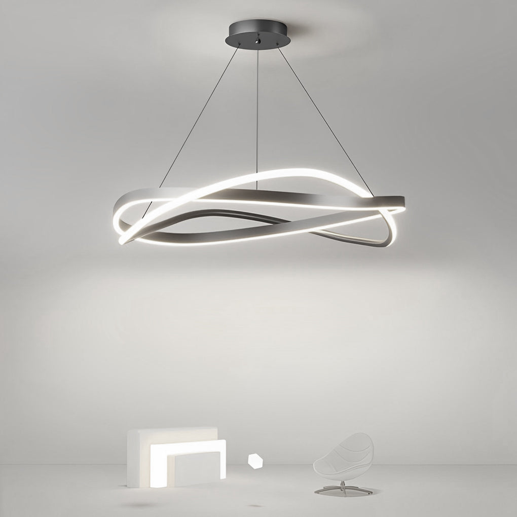 Circular Wave Ring Dimmable Minimalist Nordic Chandelier
