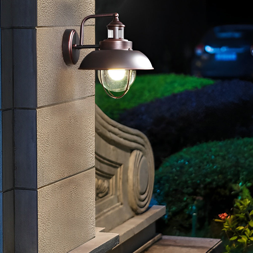 Modern nautical seeded metal outdoor wall lighting — Antique