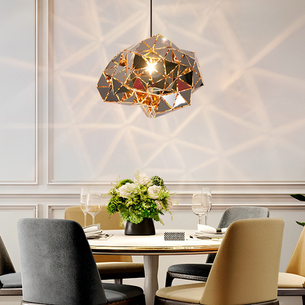 Irregular Hollow Stainless Steel Postmodern Chandelier