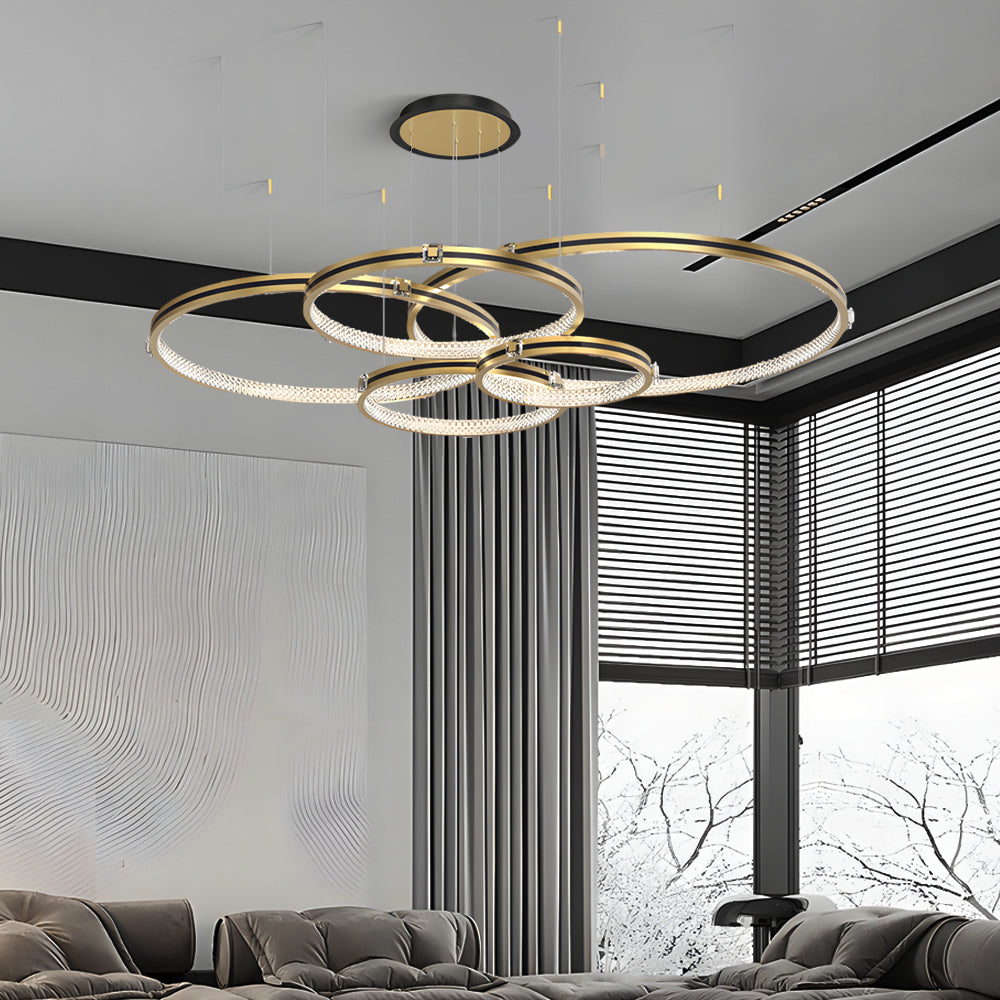 Circular Ring Brushed Gold Modern Ceiling Light