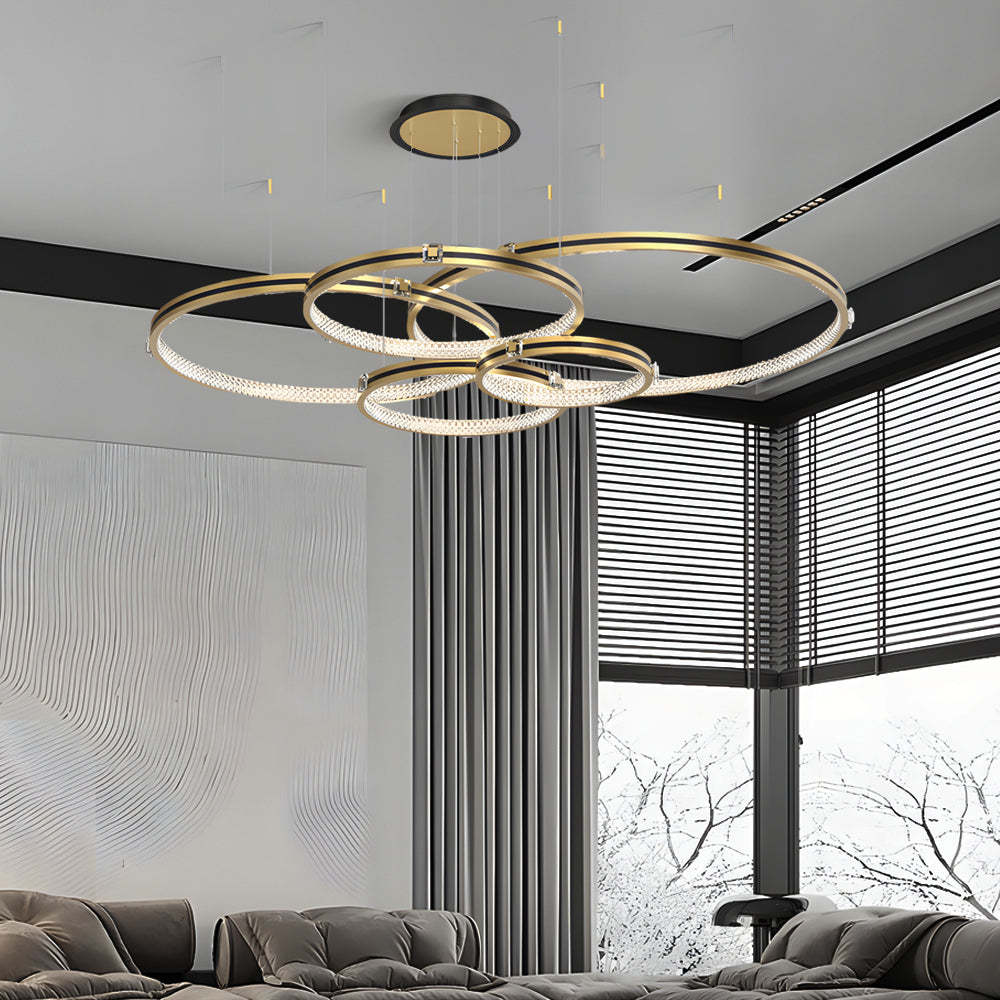 Circular Ring Brushed Gold Modern Ceiling Light
