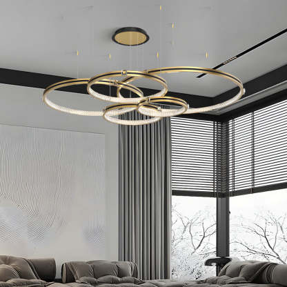 Circular Ring Brushed Gold Modern Ceiling Light