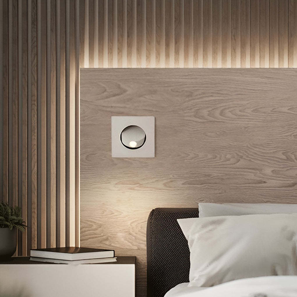 Round Square Adjustable 3W LED Recessed Nordic Wall Lamp Sconce Lighting-Lighom