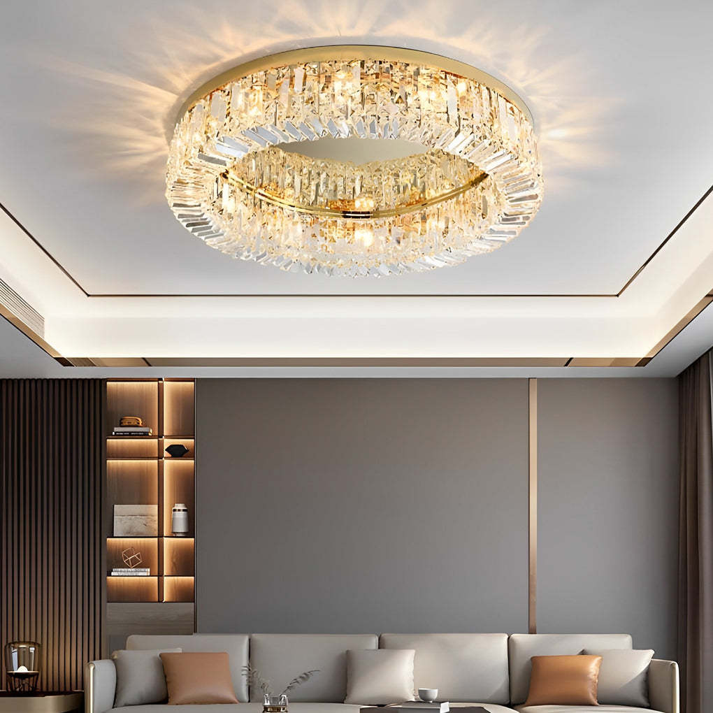 Elegant Ring Drum Crystal Chandelier