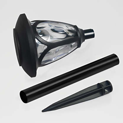 2PCS Waterproof Glass Lampshade LED Intelligent Black Solar Lawn Lamp-Lighom