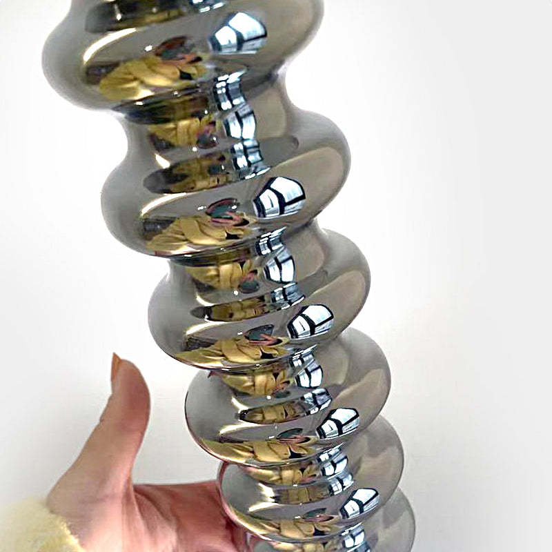 Long Spiral Gourd Metal Semi-Plated Modern Pendant Light