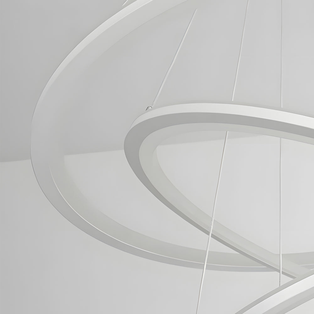 4 Rings Chandelier Light LED Mid-century Chandeliers with Remote-Lighom