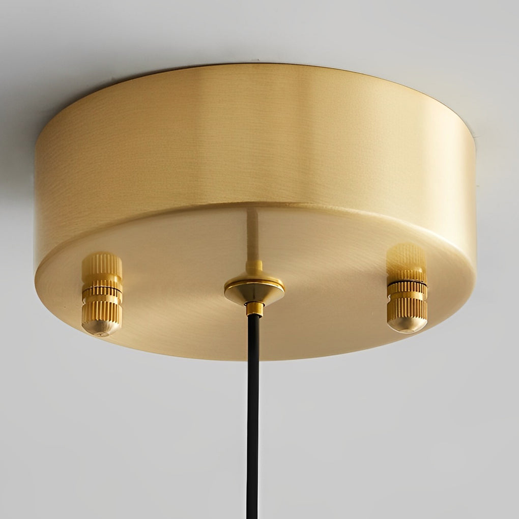 Mini Pattern Round Ball Glass Brass Nordic Pendant