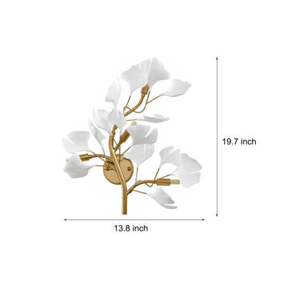 Ginkgo Biloba Leaves Branches 3 Step Dimming Gold Nordic Wall Lights Fixture-Lighom