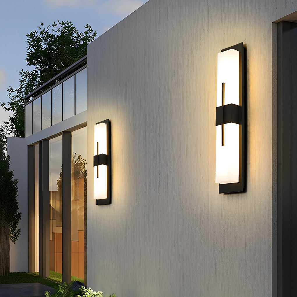 Creative Rectangular LED Waterproof Black Modern Outdoor Wall Lamp-Lighom