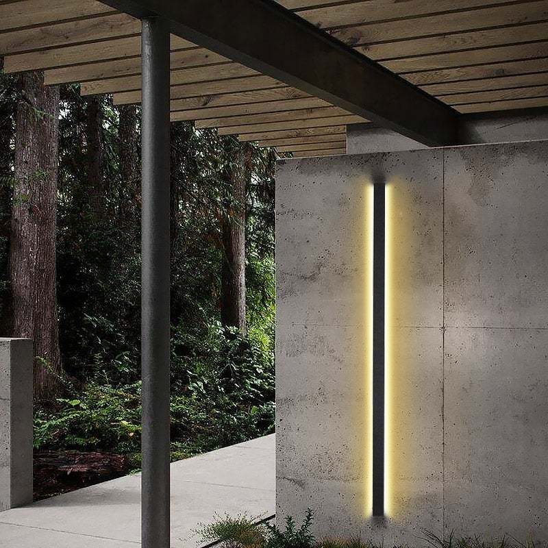 Waterproof Outdoor Long Strip Black Modern Porch Lights Outdoor Wall Lights-Lighom