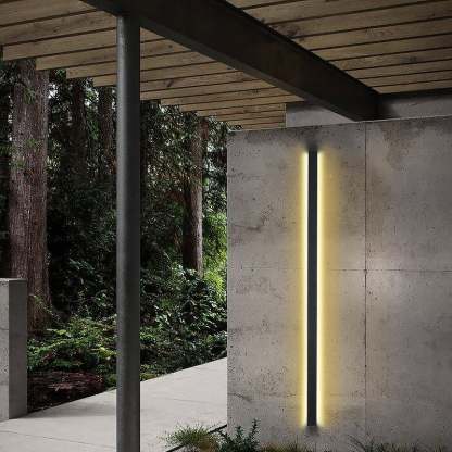 Waterproof Outdoor Long Strip Black Modern Porch Lights Outdoor Wall Lights-Lighom