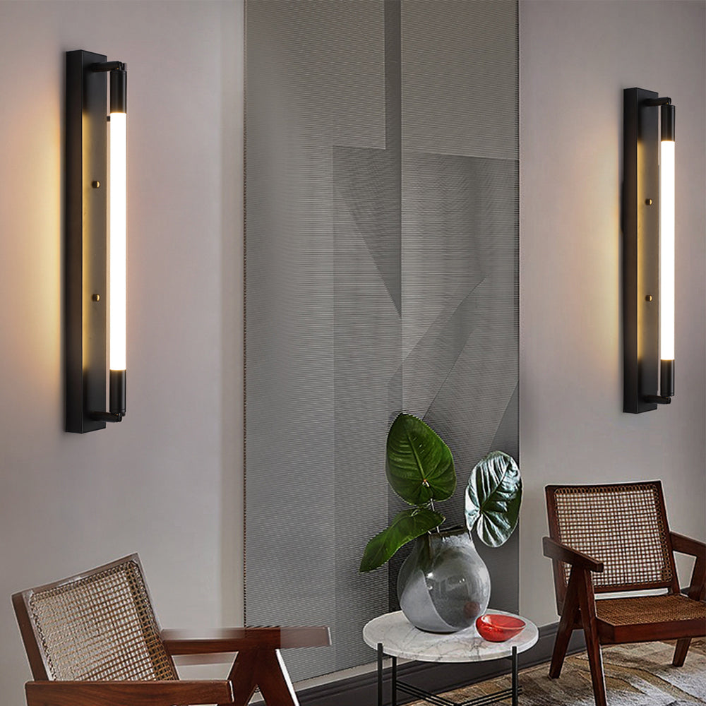 19.68" Acrylic Tube 1-Light LED Black Gold Chrome Wall Light