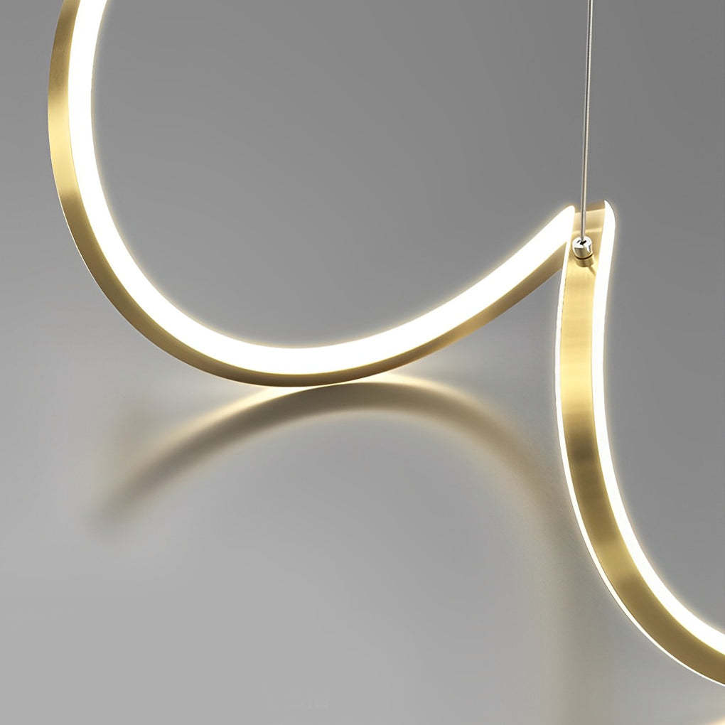 Wave Minimalist Stepless Dimming LED Modern Chandelier