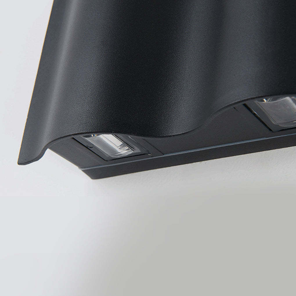 Arc Waterproof Wave Wall Sconces Outdoor Cool LED Up and Down Wall Mounted Lights-Lighom