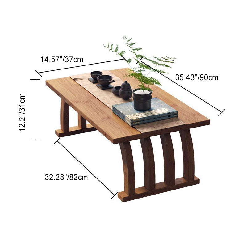 Japanese Curved Heather Bamboo End Table