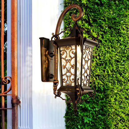 Retro Pattern Outdoor Waterproof European Style Wall Lamp Exterior Lights-Lighom