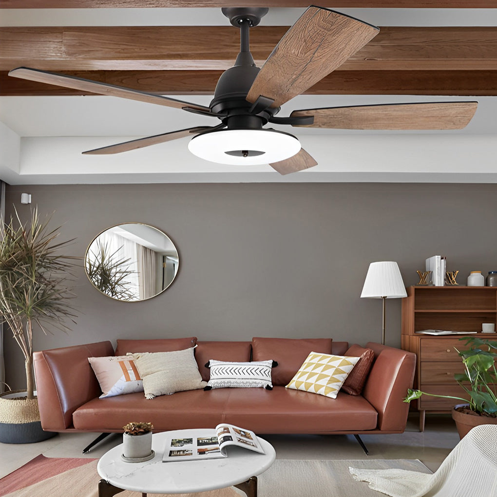 5-Blade Mute Dimmable LED Remote Nordic Fan