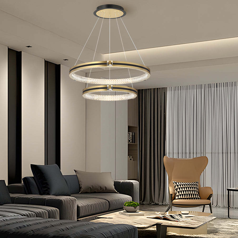 Circle Ring Dimmable Brushed Gold Modern Chandelier